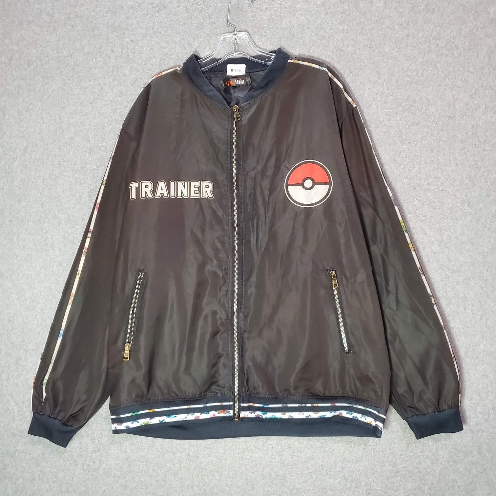 Pokemon League Champion Men Bomber Jacket‎ Logo Trainer Graphic Full Zip